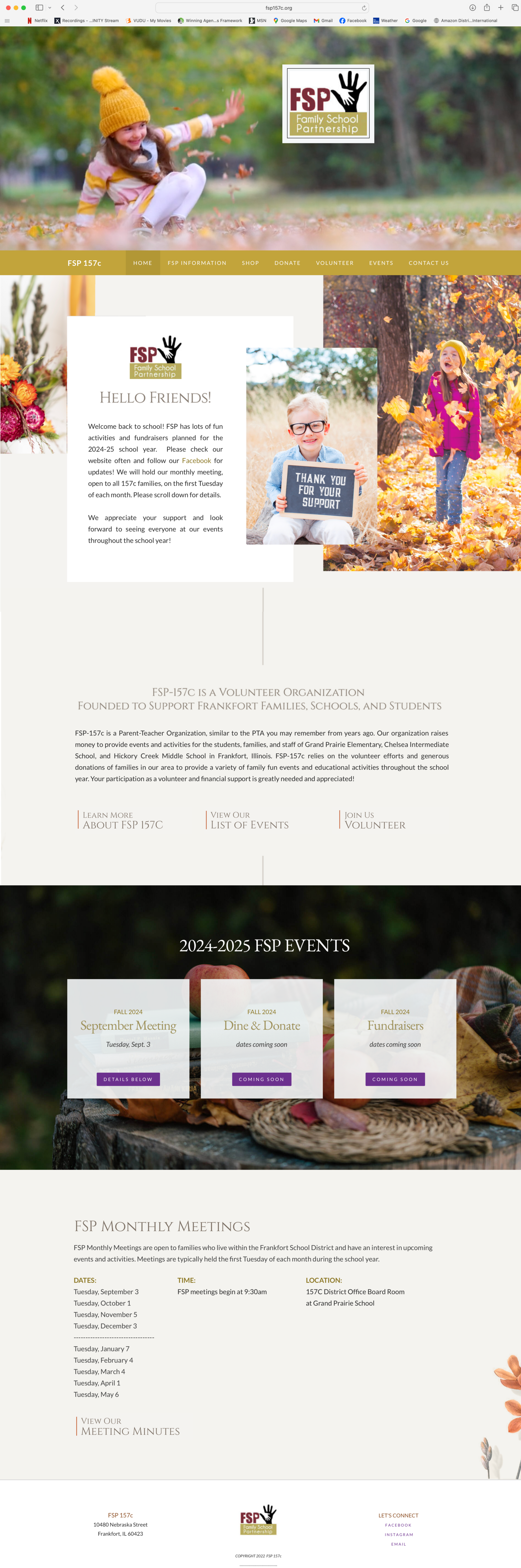 The full FSP-157c website home page design
