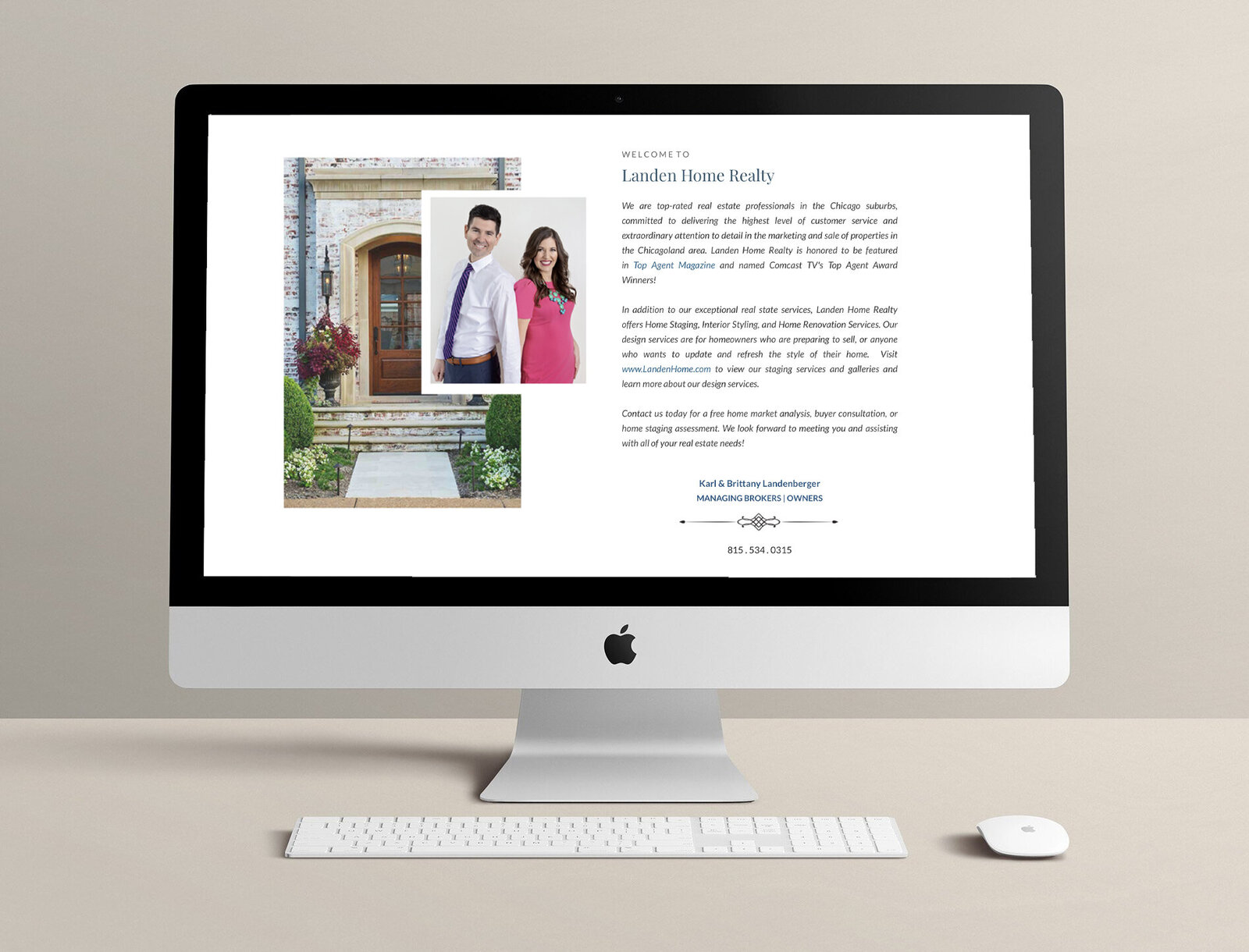 Landen Home Realty website on a desktop computer